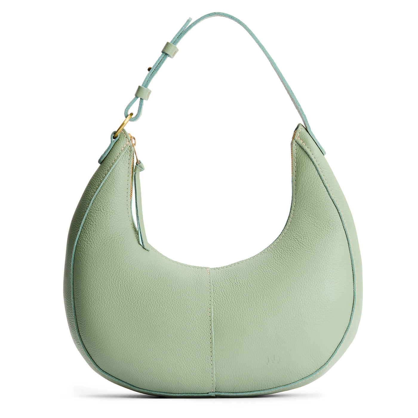 Pistachio*Large  | Large crescent shaped shoulder bag with zipper closure and adjustable strap