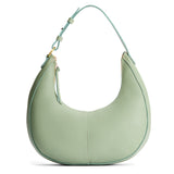 Pistachio Large  | Large crescent shaped shoulder bag with zipper closure and adjustable strap