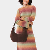 Stagecoach Large | Crescent shaped shoulder bag with zipper closure and adjustable strap