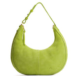 Lime Large | Crescent shaped shoulder bag with zipper closure and adjustable strap