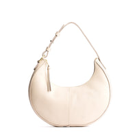 Bone*Classic | Crescent shaped shoulder bag with zipper closure and adjustable strap