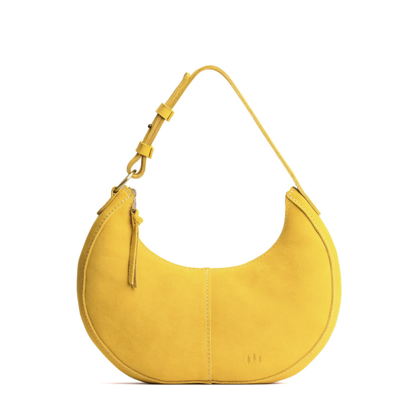 Hello Yellow*Classic | Crescent shaped shoulder bag with zipper closure and adjustable strap
