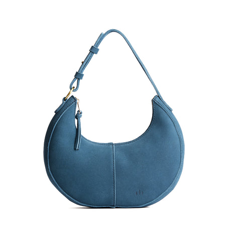 Mariner Blue*Classic | Crescent shaped shoulder bag with zipper closure and adjustable strap