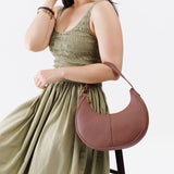 Sunkissed Classic | Crescent shaped shoulder bag with zipper closure and adjustable strap