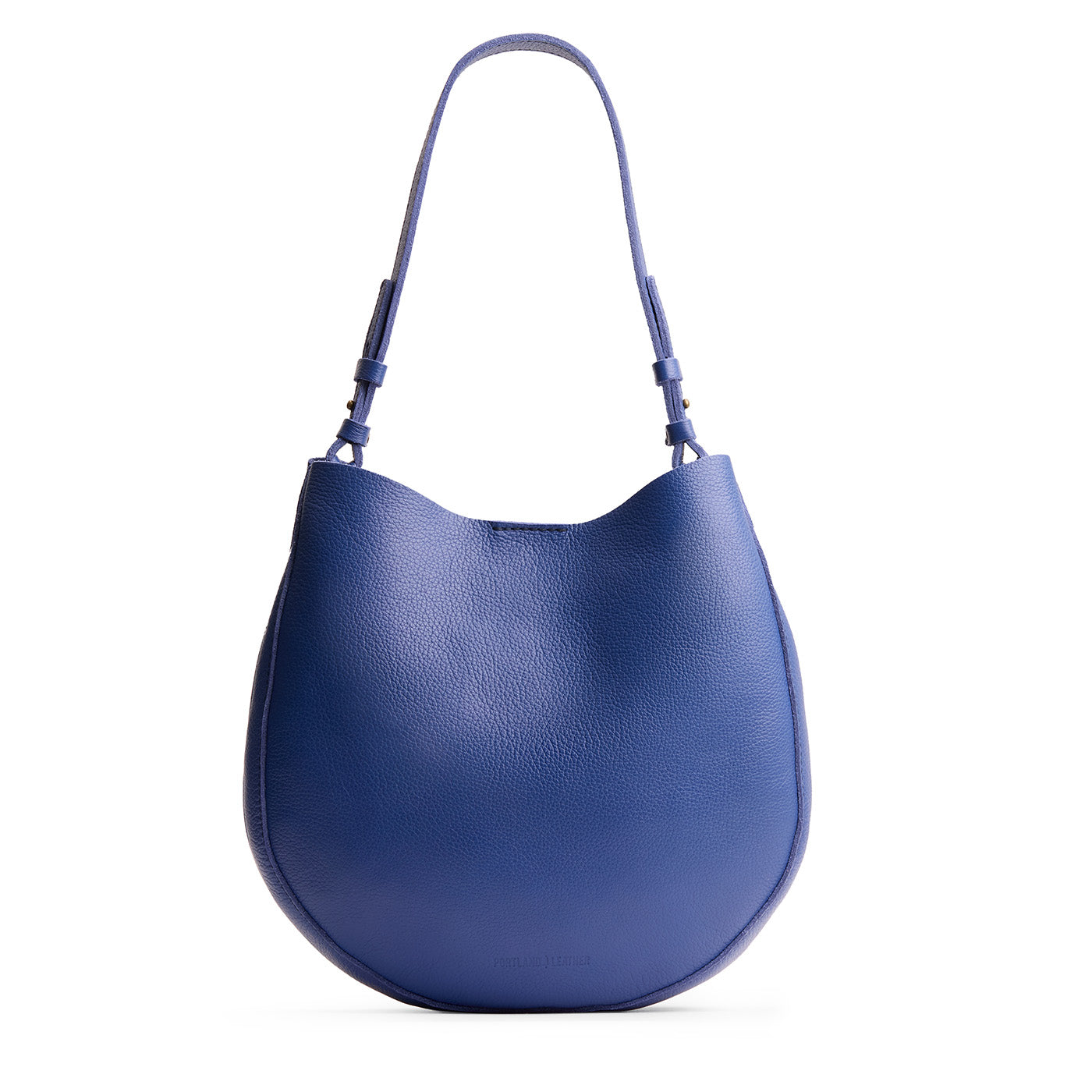 Molino Blue*Large | Rounded shoulder bag with adjustable strap on a white background