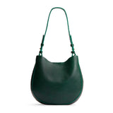 Forest Green Medium | Rounded shoulder bag with adjustable strap on a white background