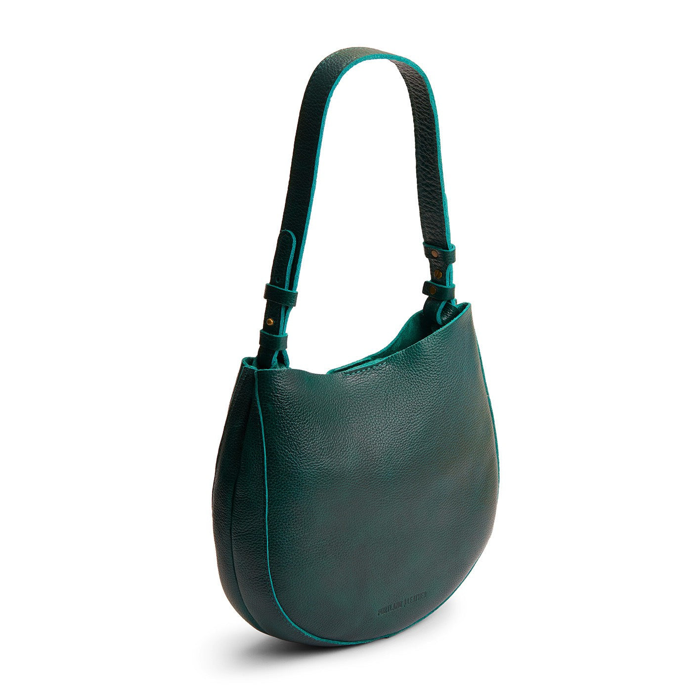 Forest Green*Medium | Rounded shoulder bag with adjustable strap on a white background