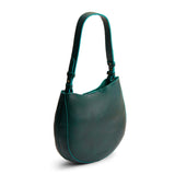 Forest Green Medium | Rounded shoulder bag with adjustable strap on a white background