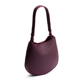 Plum Medium | Rounded shoulder bag with adjustable strap on a white background