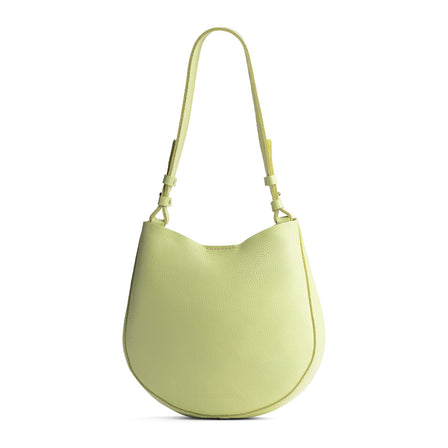 Shadow Lime*Medium | Rounded shoulder bag with adjustable strap on a white background