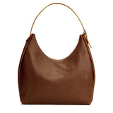 Asheville Oversized | U-shaped, flat-bottomed leather shoulder bag with adjustable strap