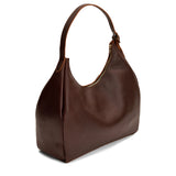Coldbrew Oversized | U-shaped, flat-bottomed leather shoulder bag with adjustable strap