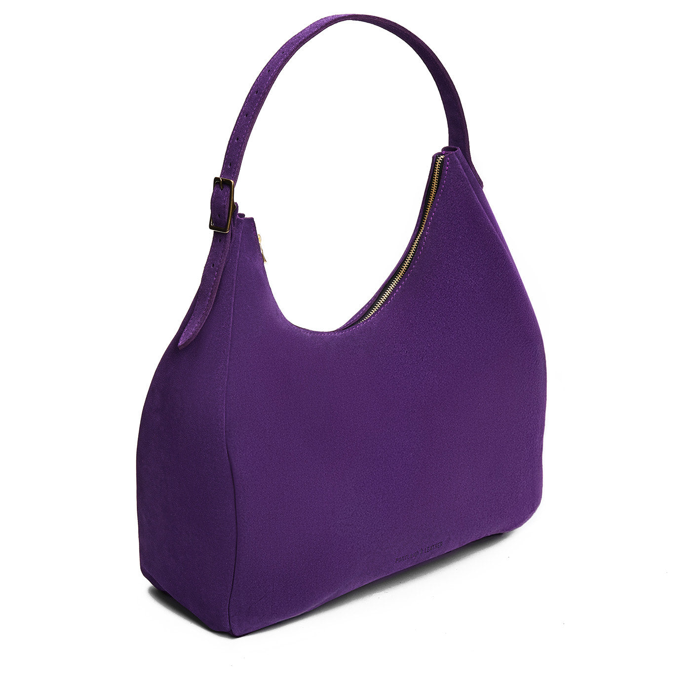 Imperial*Oversized | U-shaped, flat-bottomed leather shoulder bag with adjustable strap