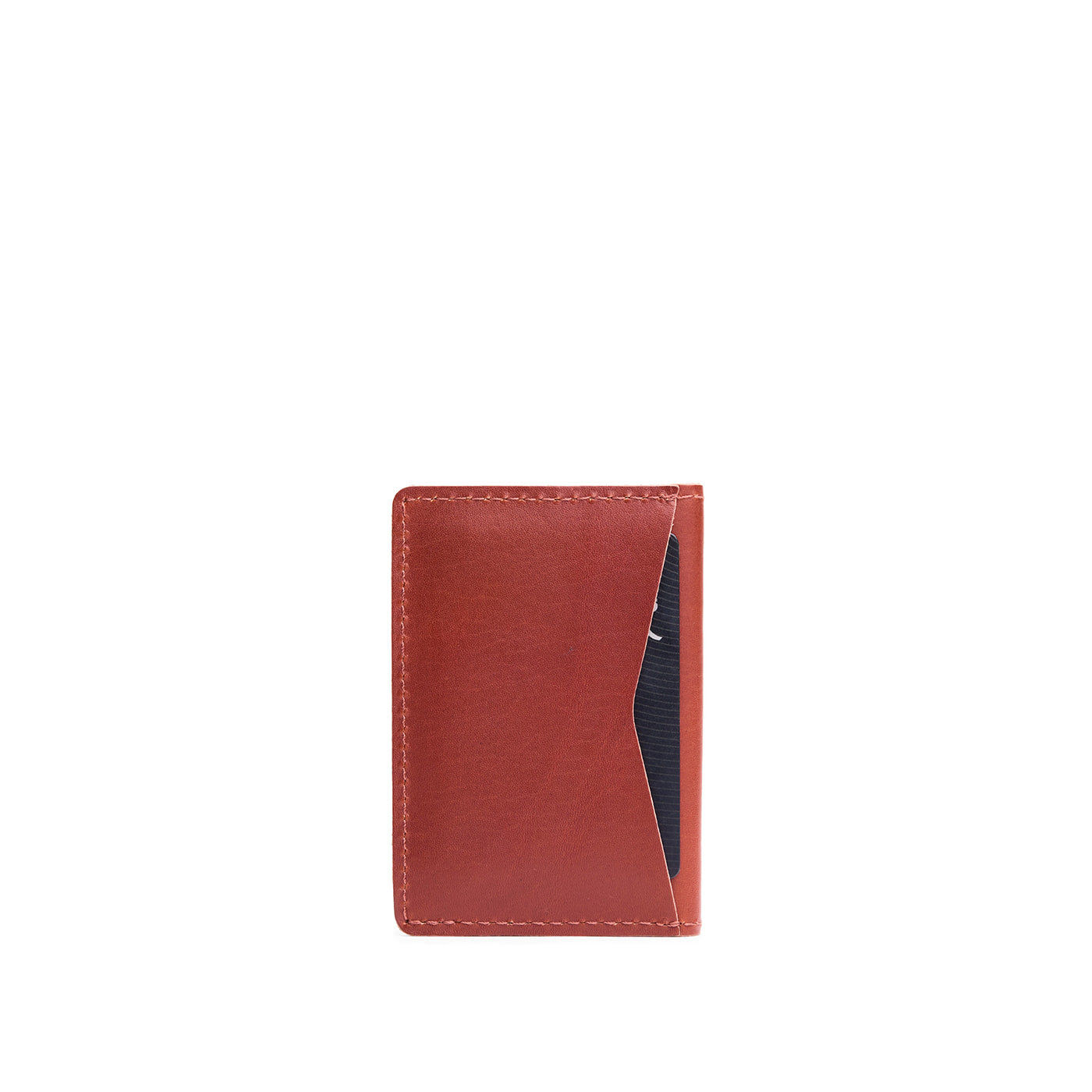 Marrone | Vertical cardholder with six card slots on a white background