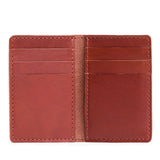 Marrone | Vertical cardholder with six card slots on a white background