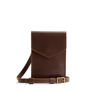 Chocolate Brown | Slim, phone-shaped crossbody purse with magnetic closure