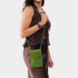 Green Apple | Slim, phone-shaped crossbody purse with magnetic closure