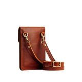 Nutmeg | Slim, phone-shaped crossbody purse with magnetic closure