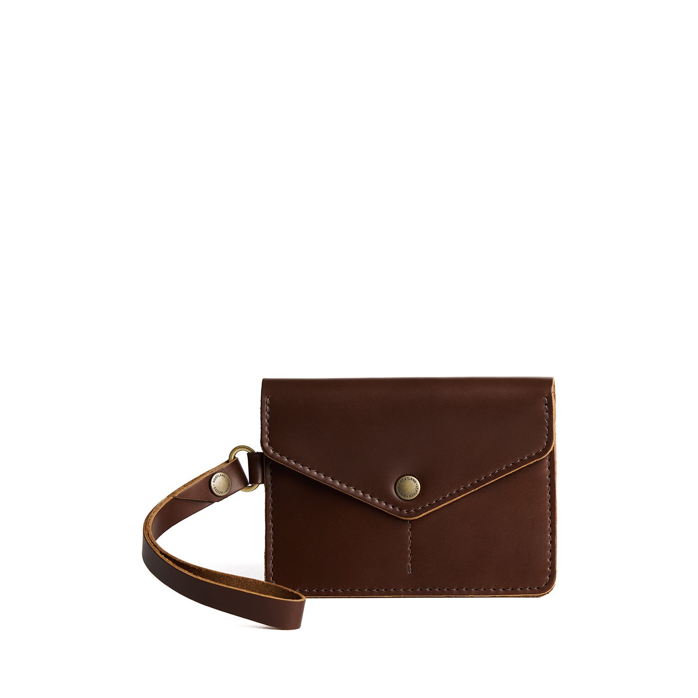 Chocolate Brown | Small Leather Passport Wristlet