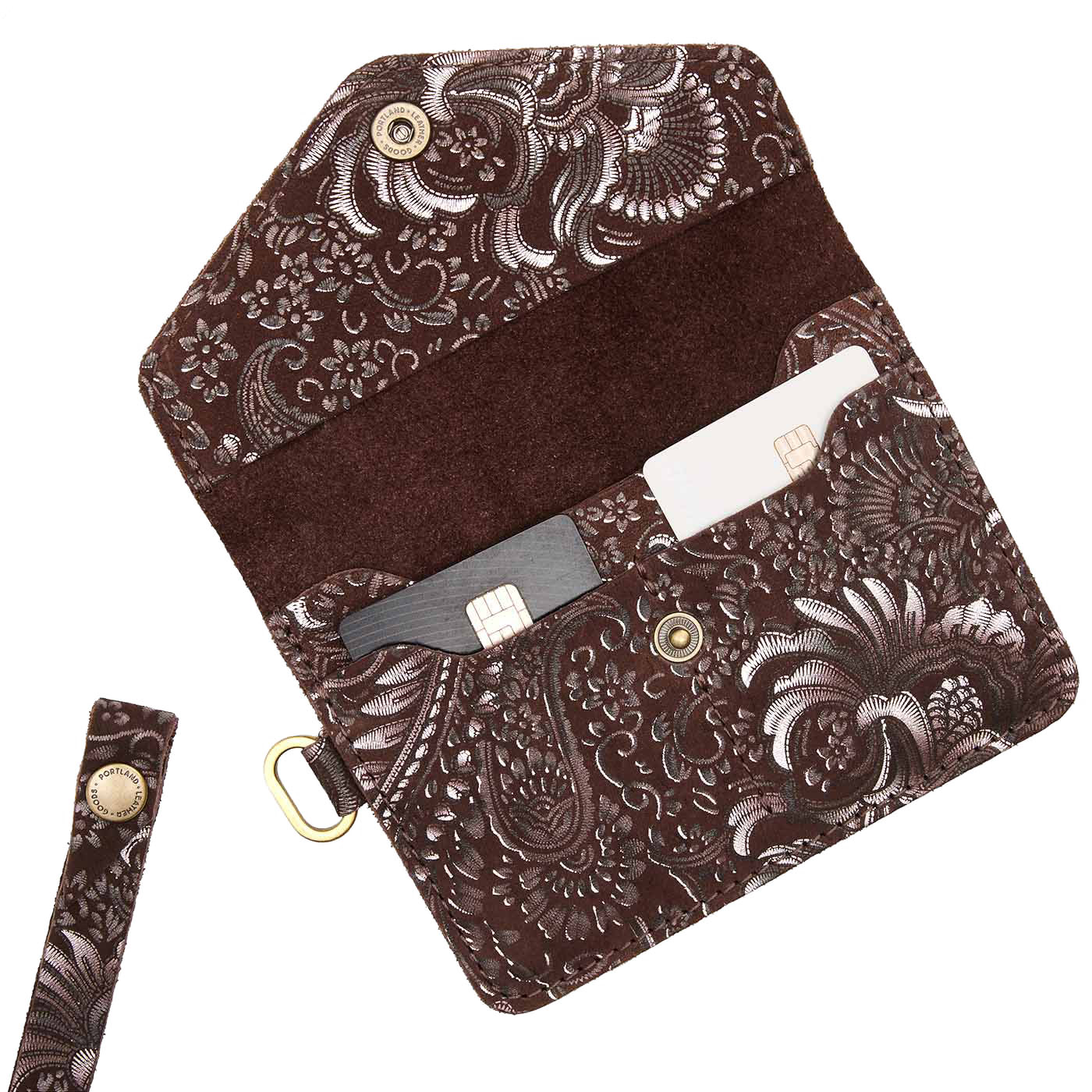 Sepia | Small Leather Passport Wristlet