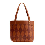 Amber Stone Medium Classic | Leather tote bag with riveted straps and exterior key loop