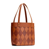 Amber Stone Medium Classic | Leather tote bag with riveted straps and exterior key loop