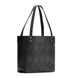 Graphite Medium Classic | Leather tote bag with riveted straps and exterior key loop