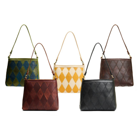 Sienna*Small | Triangular shoulder bag with antiqued brass finished hardware