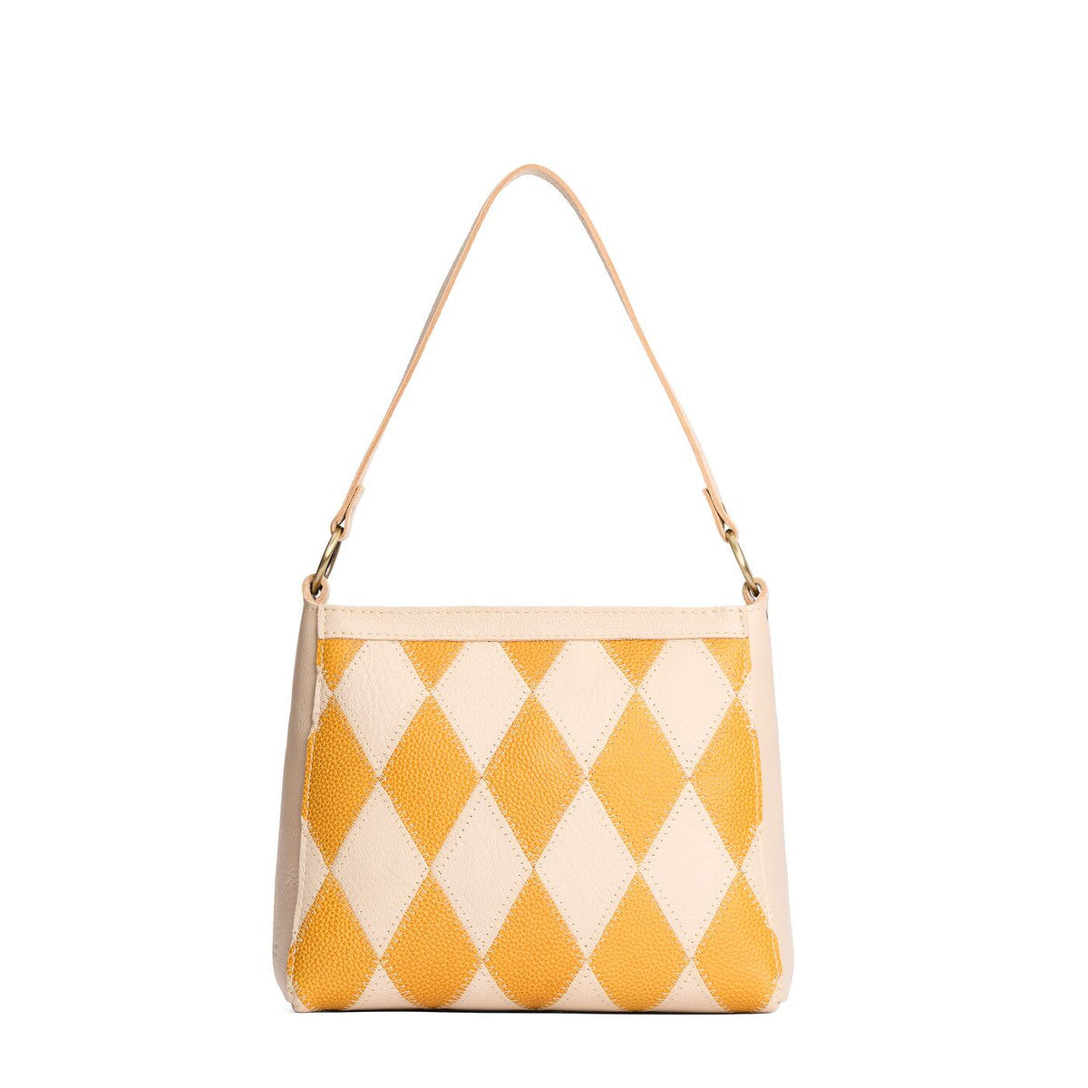 Sun Glaze*Small | Triangular shoulder bag with antiqued brass finished hardware