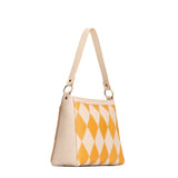 Sun Glaze Small | Triangular shoulder bag with antiqued brass finished hardware