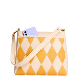Sun Glaze Small | Triangular shoulder bag with antiqued brass finished hardware