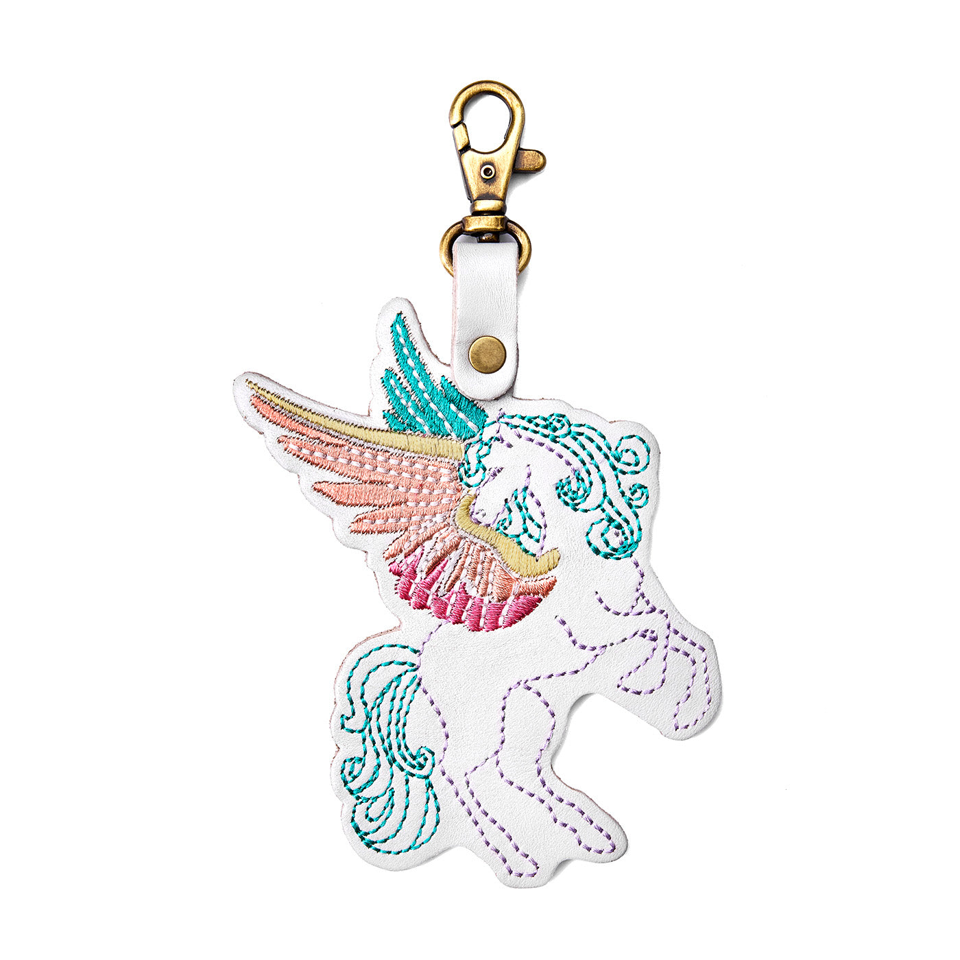 Sweet | Keychain with Pegasus multi-color stitching detail