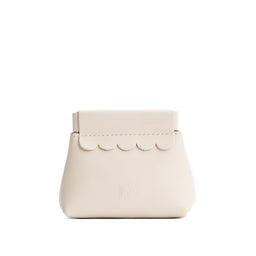 Bone | Leather coin pouch with scalloped edge and three Portland leather tree emblems
