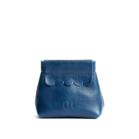 Caspian | Leather coin pouch with scalloped edge and three Portland leather tree emblems