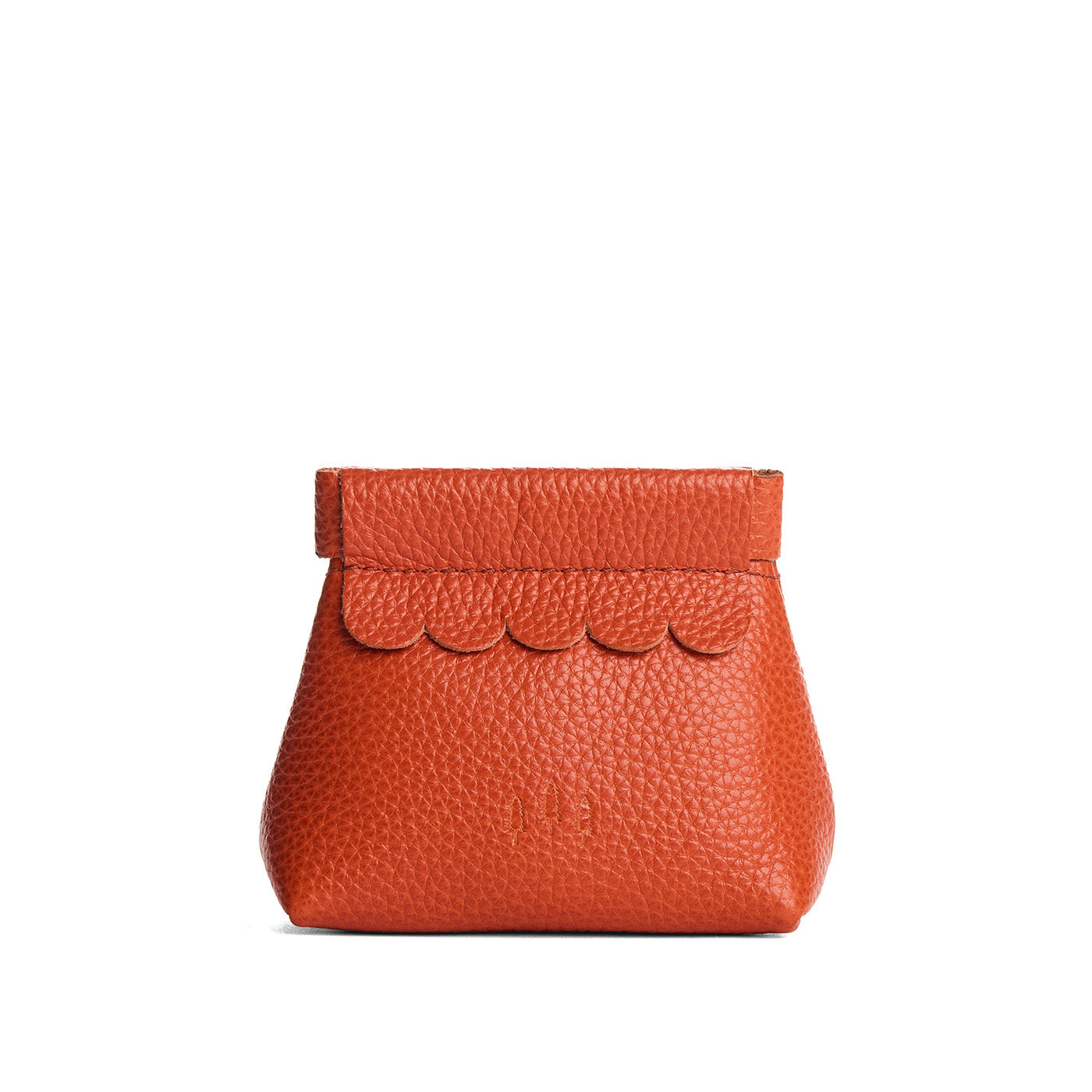 Koi | Leather coin pouch with scalloped edge and three Portland leather tree emblems