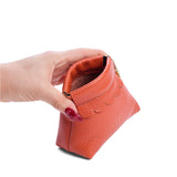 Koi | Leather coin pouch with scalloped edge and three Portland leather tree emblems