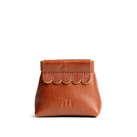 Sienna | Leather coin pouch with scalloped edge and three Portland leather tree emblems