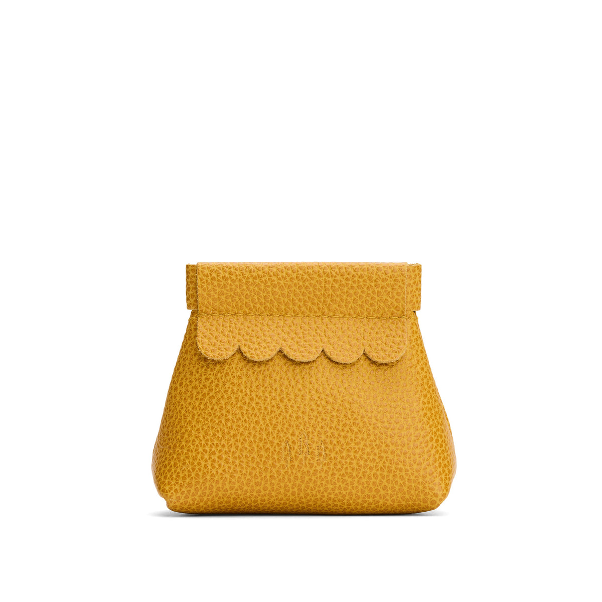 Sunshine | Leather coin pouch with scalloped edge and three Portland leather tree emblems
