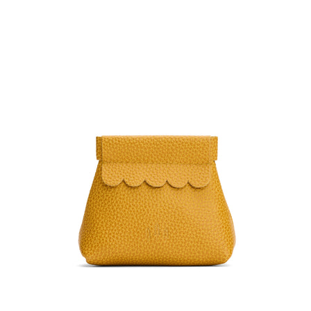 Sunshine | Leather coin pouch with scalloped edge and three Portland leather tree emblems