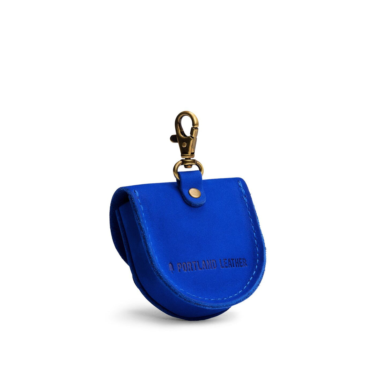 Blue Joy | U shaped pouch with layered leather flower cutout