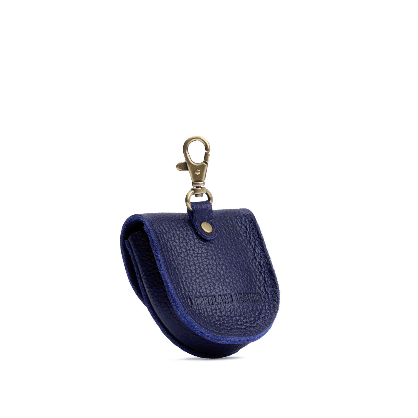 Cobalt | U shaped pouch with leather flower applique