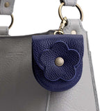 Cobalt | U shaped pouch with leather flower applique