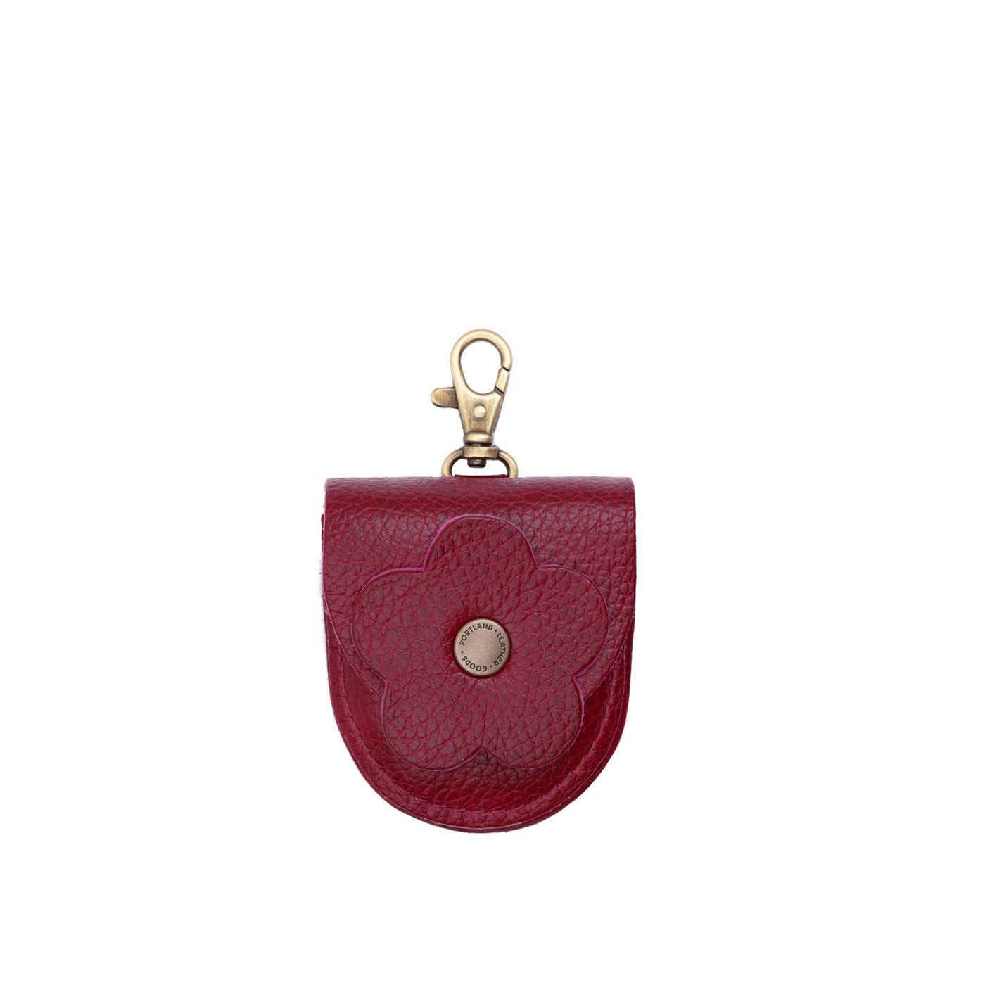Orchid | U shaped pouch with leather flower applique
