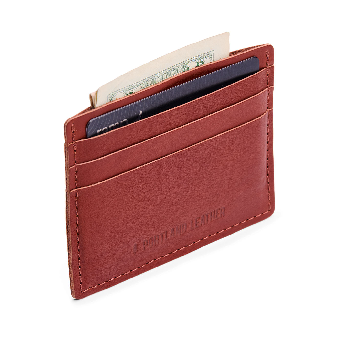 Marrone | Slim wallet with three card slots and a top slot