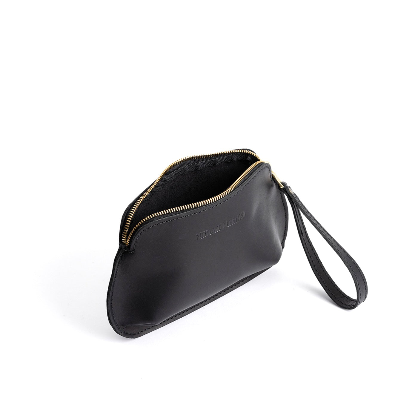 Black*Large | Large pouch with top zipper and curved edges