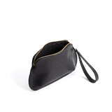 Black Large | Large pouch with top zipper and curved edges