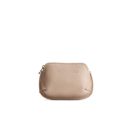 Oatmilk*Small | Small pouch with top zipper and curved edges