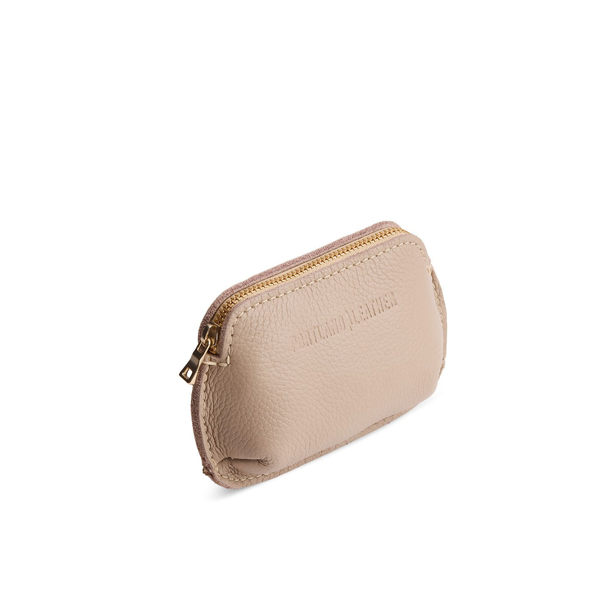Oatmilk*Small | Small pouch with top zipper and curved edges