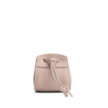 Oatmilk | Small leather pouch with leather drawstring closure and lobster claw clasp