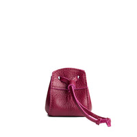 Orchid | Small leather pouch with leather drawstring closure and lobster claw clasp